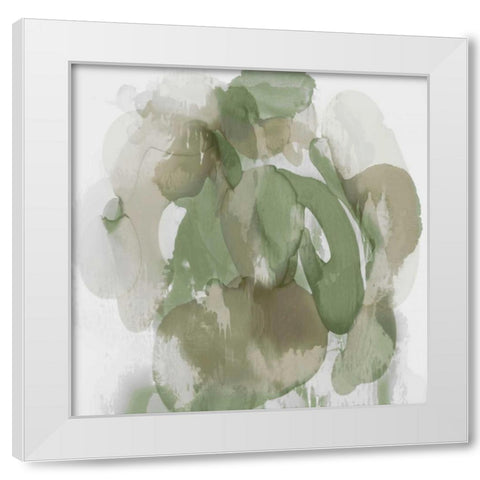 Green Flow I White Modern Wood Framed Art Print by Jett, Kristina