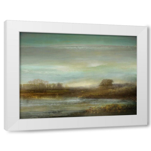 Mist on the Pond White Modern Wood Framed Art Print by Corbin, Kelly