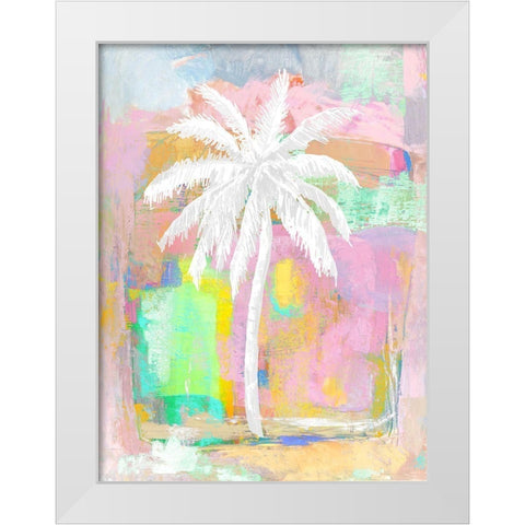 Abstract Pastel Palm White Modern Wood Framed Art Print by Blake, Madeline