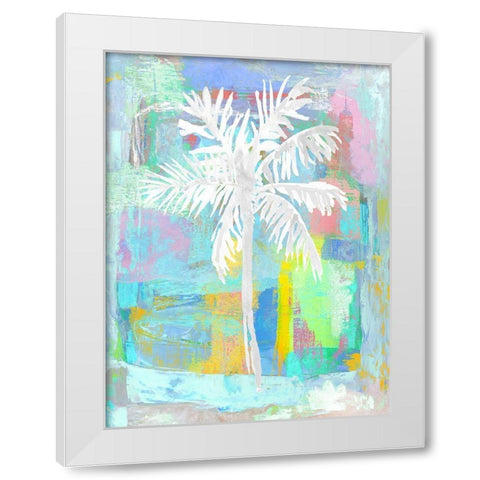 Abstract Palm Aqua White Modern Wood Framed Art Print by Blake, Madeline