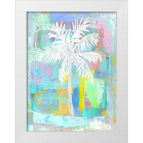 Abstract Palm Aqua White Modern Wood Framed Art Print by Blake, Madeline
