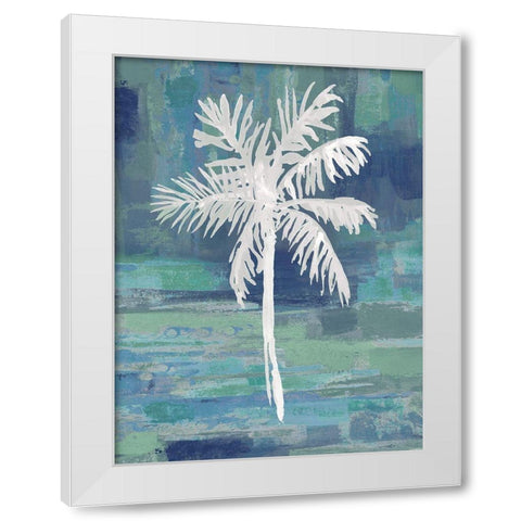 Abstract Palm Blue I White Modern Wood Framed Art Print by Blake, Madeline