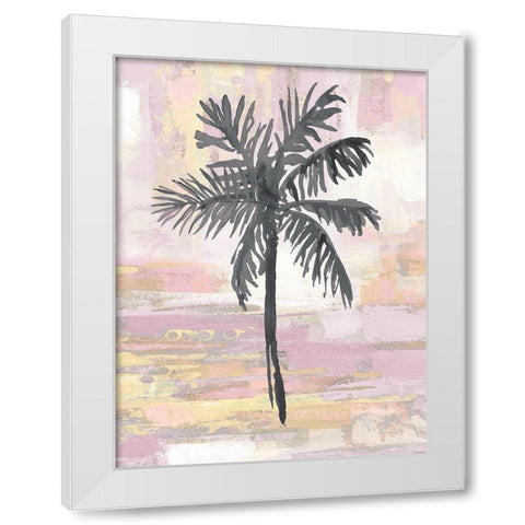 Abstract Palm Pink Blush White Modern Wood Framed Art Print by Blake, Madeline