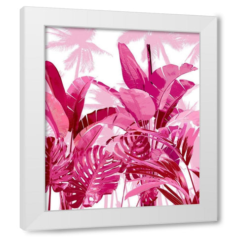 Palm Forest Pink II White Modern Wood Framed Art Print by Blake, Madeline