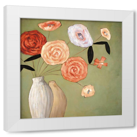 Flourish I White Modern Wood Framed Art Print by Olsen, Katy