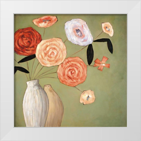 Flourish I White Modern Wood Framed Art Print by Olsen, Katy