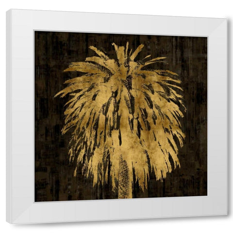 Palms In Gold I White Modern Wood Framed Art Print by Bennett, Kate