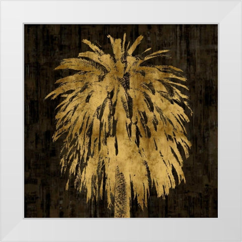 Palms In Gold I White Modern Wood Framed Art Print by Bennett, Kate