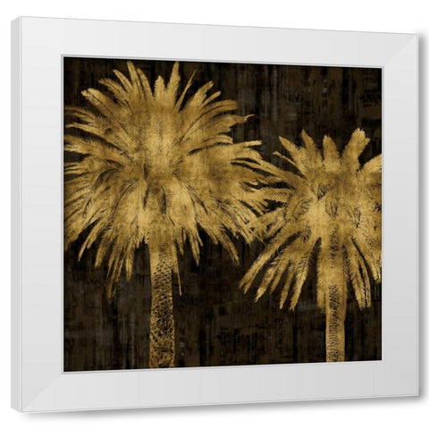Palms In Gold II White Modern Wood Framed Art Print by Bennett, Kate