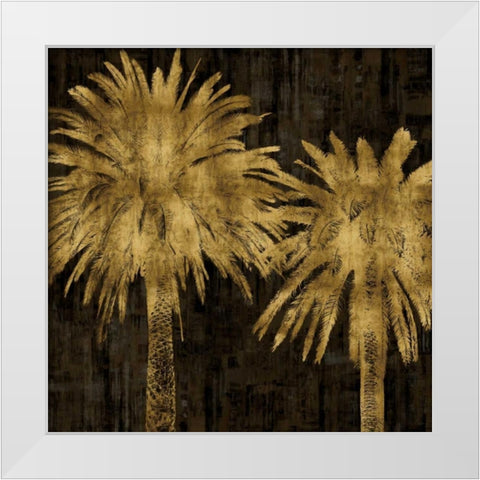 Palms In Gold II White Modern Wood Framed Art Print by Bennett, Kate