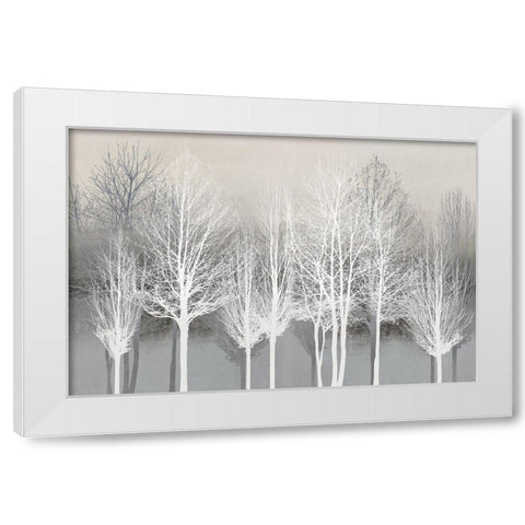 Trees on Gray White Modern Wood Framed Art Print by Bennett, Kate