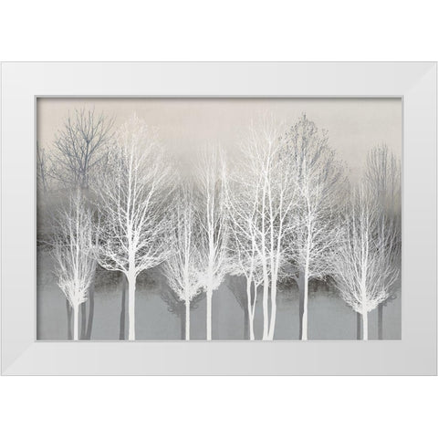 Trees on Gray White Modern Wood Framed Art Print by Bennett, Kate