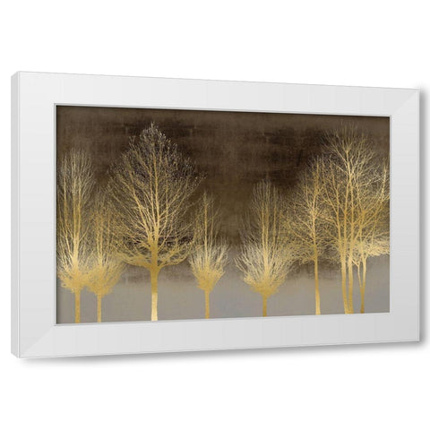 Gold Forest on Brown White Modern Wood Framed Art Print by Bennett, Kate