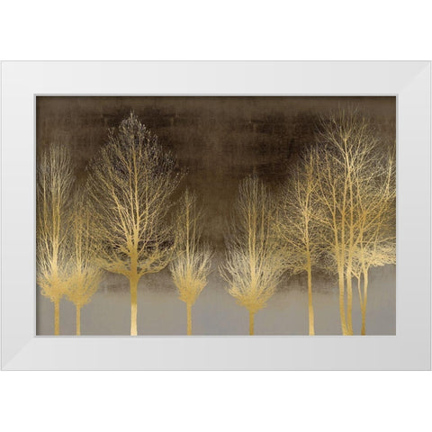 Gold Forest on Brown White Modern Wood Framed Art Print by Bennett, Kate