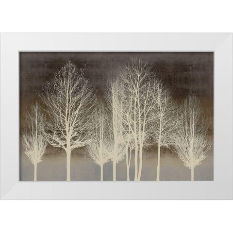 Trees on Brown Panel III White Modern Wood Framed Art Print by Bennett, Kate