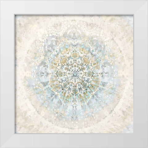 Tapestry Aqua Blue White Modern Wood Framed Art Print by Kearns, Molly