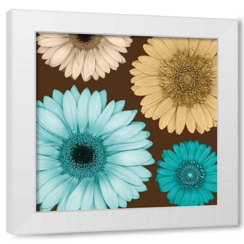 Daisy Quartet I White Modern Wood Framed Art Print by Blake, Lindsay