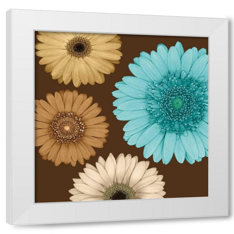 Daisy Quartet II White Modern Wood Framed Art Print by Blake, Lindsay