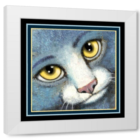 Blue Ribbon Baby (Detail) White Modern Wood Framed Art Print by Seeley, Laura