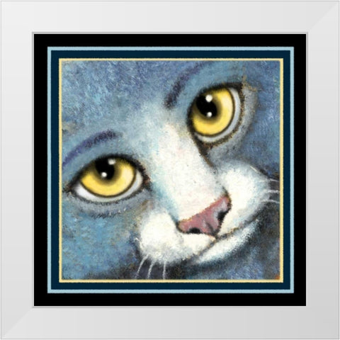 Blue Ribbon Baby (Detail) White Modern Wood Framed Art Print by Seeley, Laura