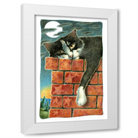 Chimney Sweep (with Moon) White Modern Wood Framed Art Print by Seeley, Laura