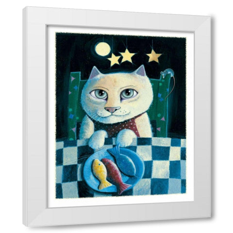 Fresh Catch White Modern Wood Framed Art Print by Seeley, Laura