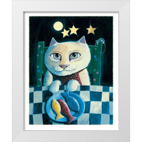 Fresh Catch White Modern Wood Framed Art Print by Seeley, Laura
