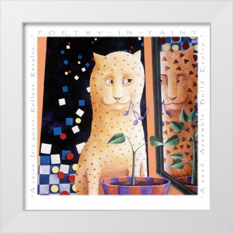 Reflect-Poetry in Paint White Modern Wood Framed Art Print by Seeley, Laura