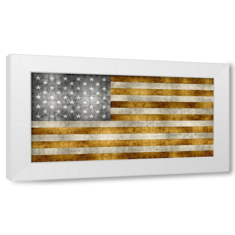 Golden Pledge White Modern Wood Framed Art Print by Wilson, Luke