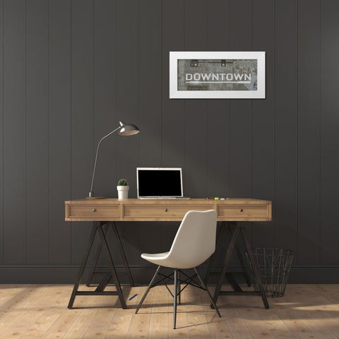 Downtown White Modern Wood Framed Art Print by Wilson, Luke
