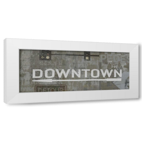 Downtown White Modern Wood Framed Art Print by Wilson, Luke