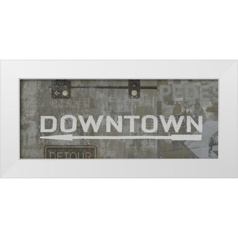Downtown White Modern Wood Framed Art Print by Wilson, Luke