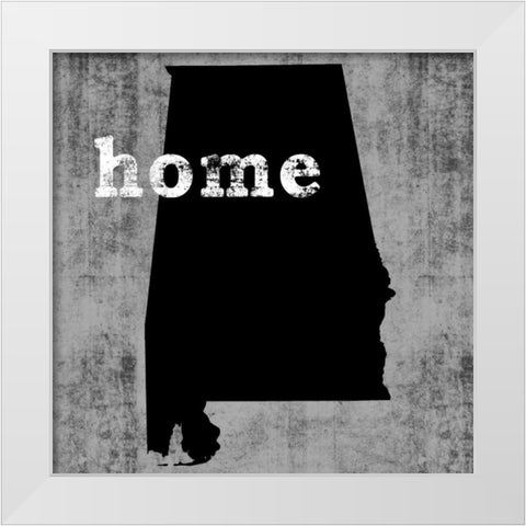 Alabama  White Modern Wood Framed Art Print by Wilson, Luke