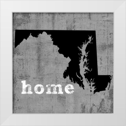 Maryland  White Modern Wood Framed Art Print by Wilson, Luke