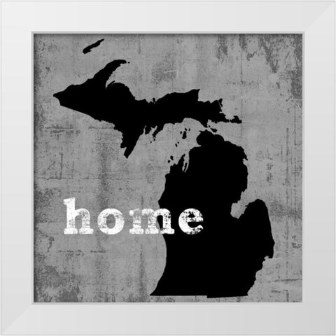 Michigan  White Modern Wood Framed Art Print by Wilson, Luke
