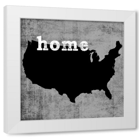 USA White Modern Wood Framed Art Print by Wilson, Luke