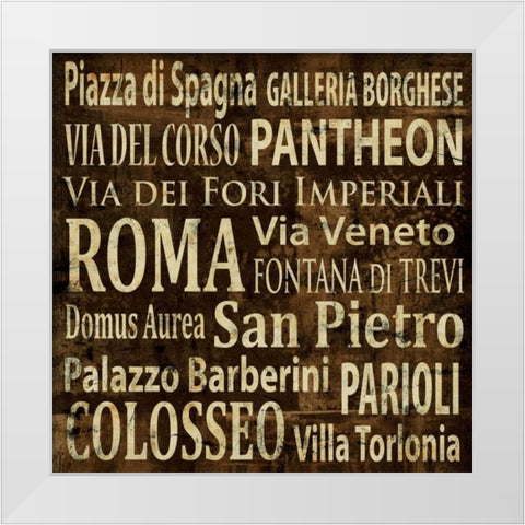 Roma White Modern Wood Framed Art Print by Wilson, Luke