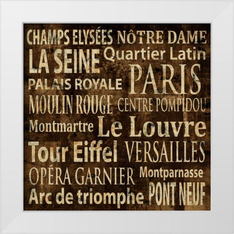 Paris White Modern Wood Framed Art Print by Wilson, Luke