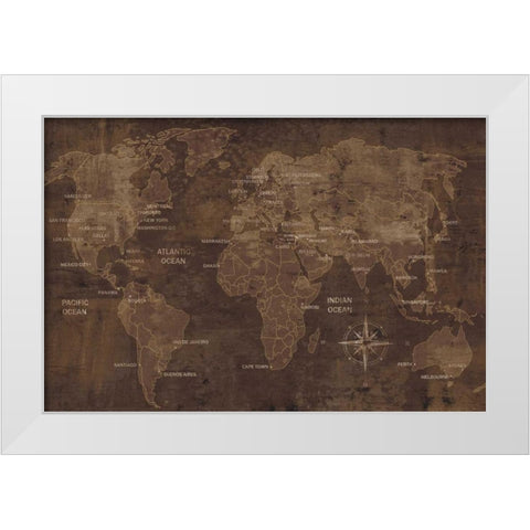 The World White Modern Wood Framed Art Print by Wilson, Luke