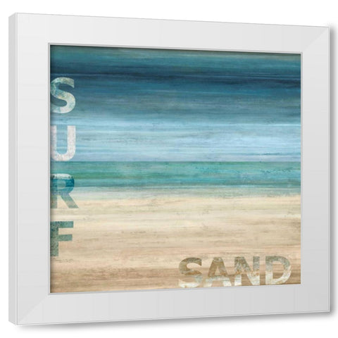 Surf and Sand White Modern Wood Framed Art Print by Wilson, Luke