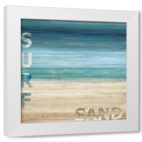Surf and Sand White Modern Wood Framed Art Print by Wilson, Luke