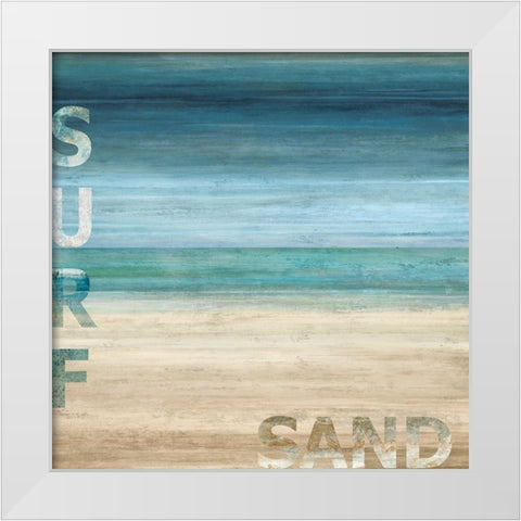 Surf and Sand White Modern Wood Framed Art Print by Wilson, Luke