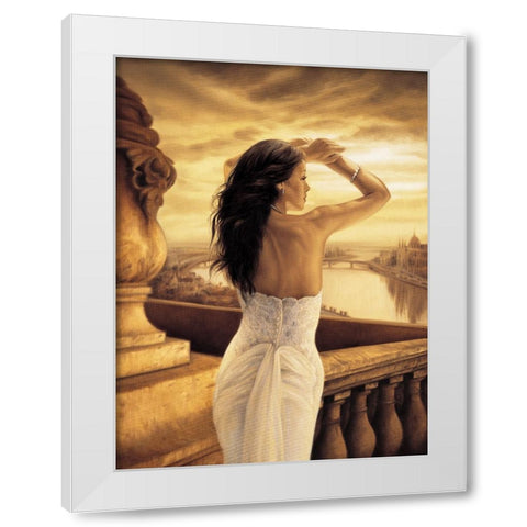 The Seine White Modern Wood Framed Art Print by Arellano, Migdalia