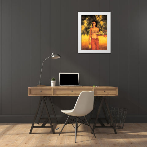 Island Woman I White Modern Wood Framed Art Print by Arellano, Migdalia