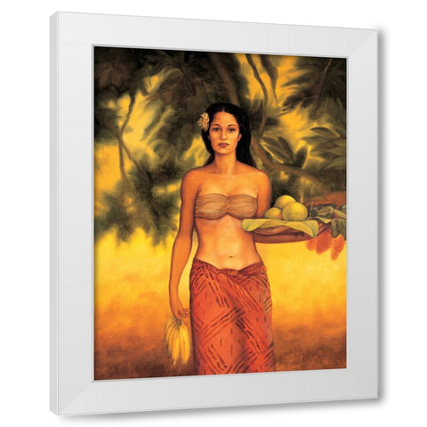 Island Woman I White Modern Wood Framed Art Print by Arellano, Migdalia