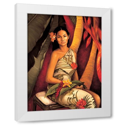 Island Woman II White Modern Wood Framed Art Print by Arellano, Migdalia