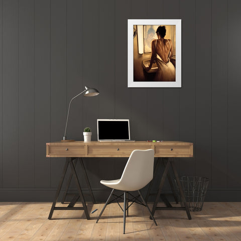 The Heart of the Matter White Modern Wood Framed Art Print by Arellano, Migdalia