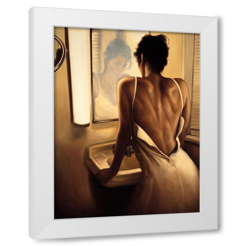 The Heart of the Matter White Modern Wood Framed Art Print by Arellano, Migdalia