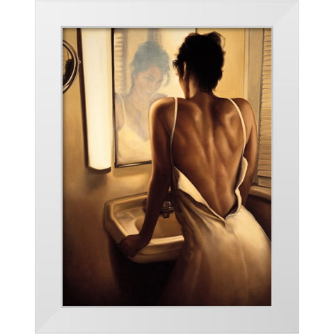 The Heart of the Matter White Modern Wood Framed Art Print by Arellano, Migdalia