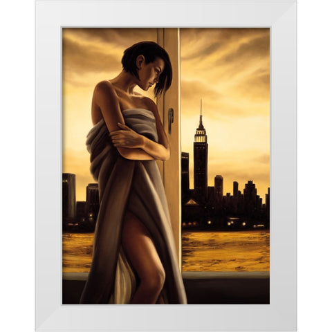 Night Moves White Modern Wood Framed Art Print by Arellano, Migdalia
